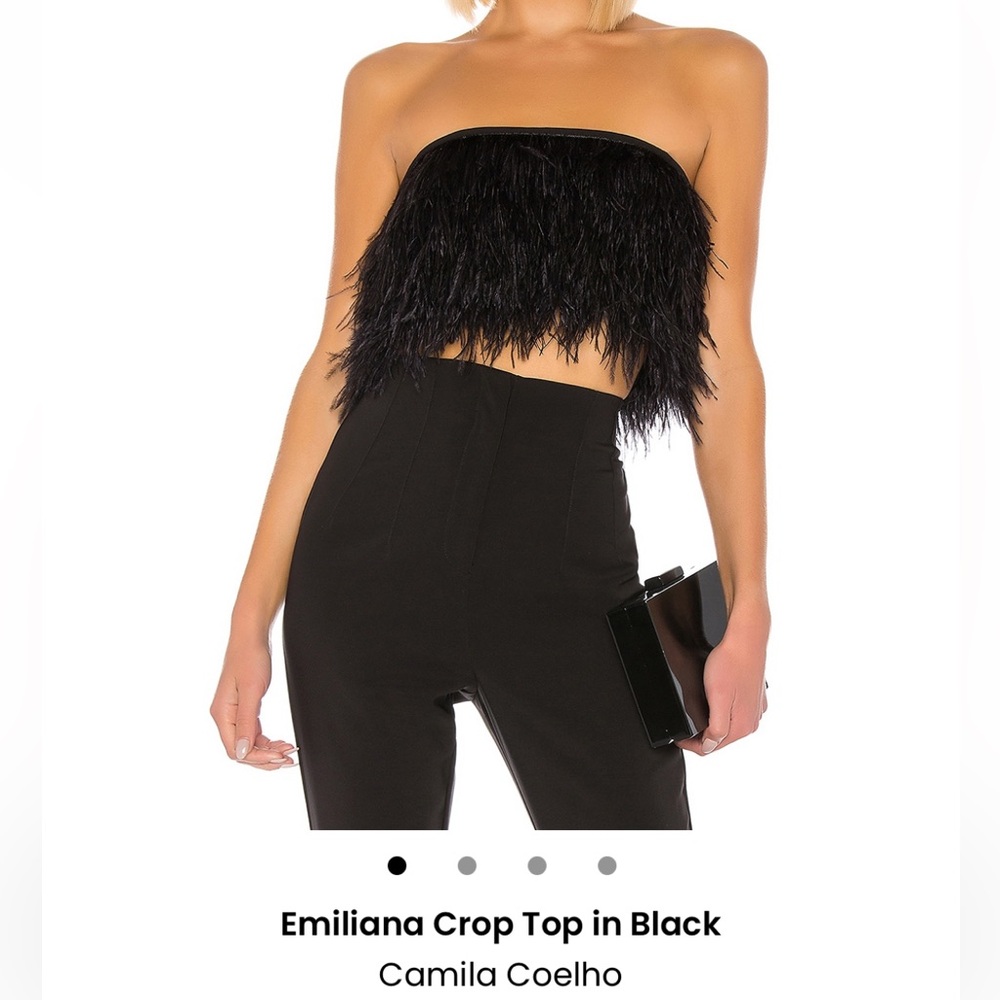 Camila Coelho Emiliana Crop tube Top XXS Black